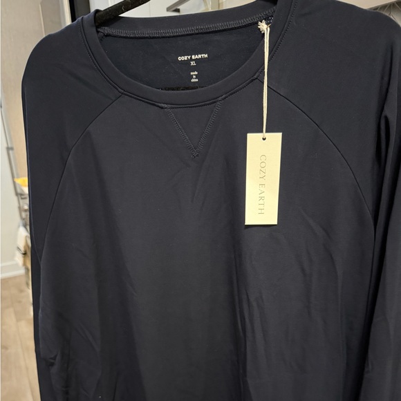 Cozy Earth Men’s Bamboo Ultra-Soft Pullover Crew | NWT | Navy | XL - Picture 2 of 4